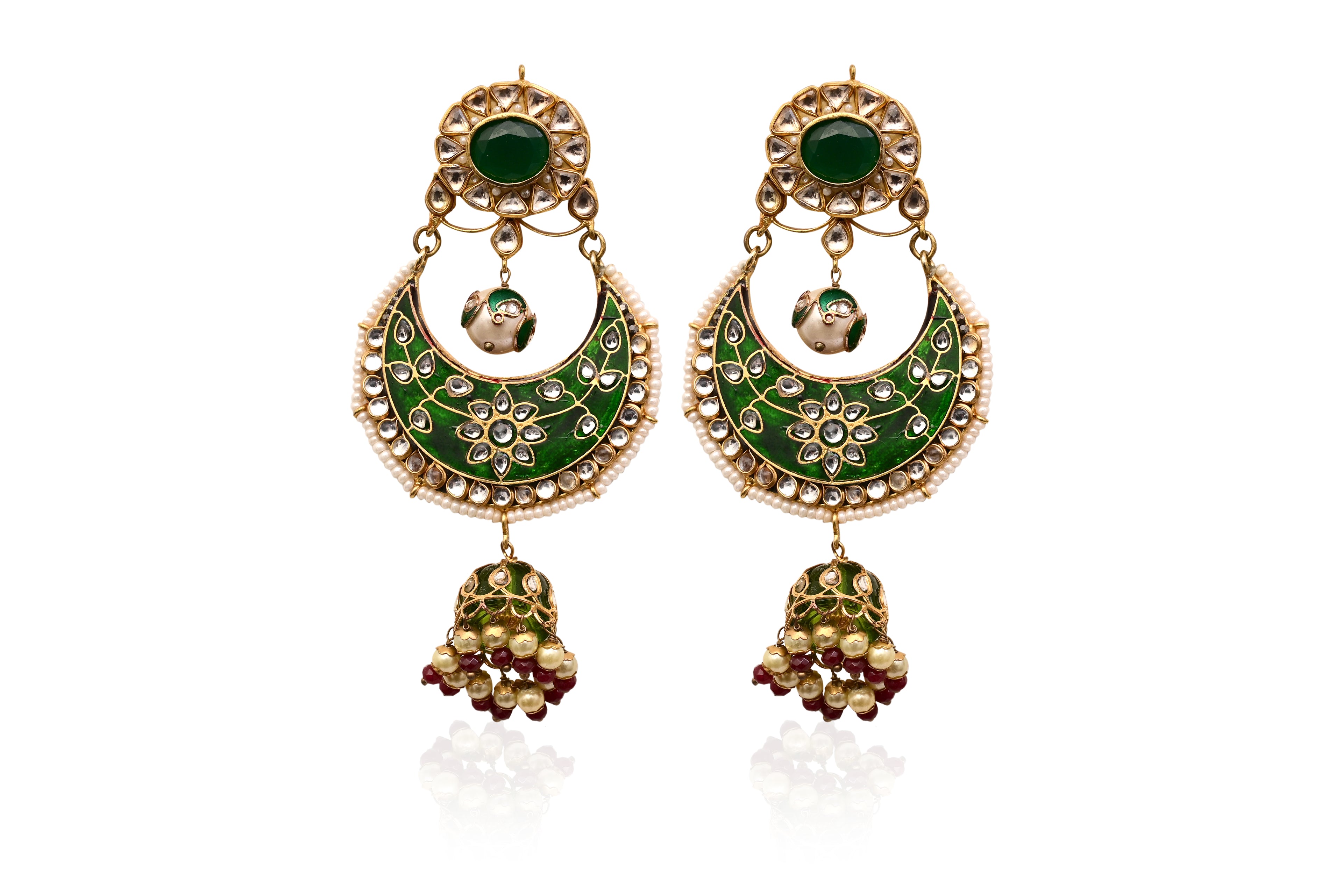 Emerald Chandbali Jhumka