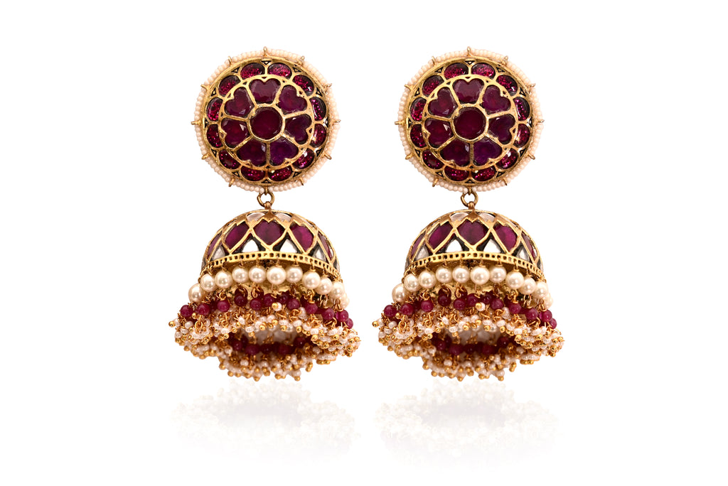 Ruby Polki Jhumka