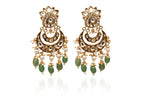 Polki Chandbali Pearl Earrings
