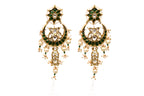 Emerald Pearl Polki Chandbalis