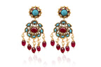 Ruby Turquoise Chandelier Earrings