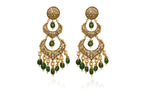 Emerald Gold Chandelier Earrings
