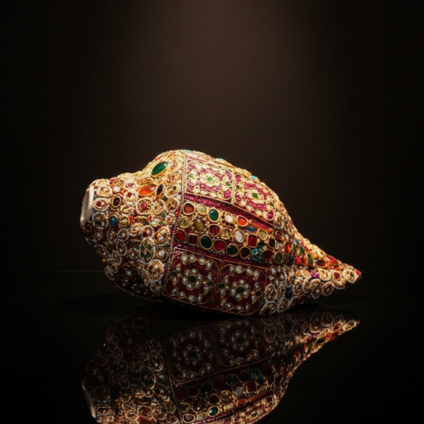 Ornate Jeweled Conch Shell