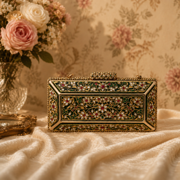 Emerald Gold Gemstone Clutch