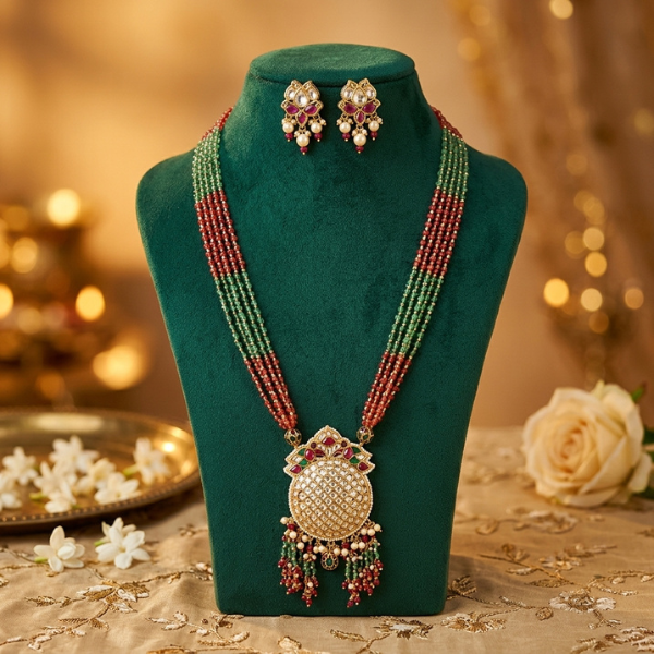 Traditional Beaded Jewellery Set By Fluorite