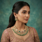 Kundan Stone Jewellery Set By Fluorite