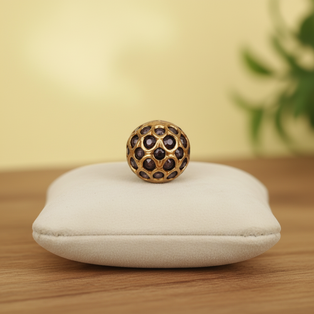 Gold Stone Honeycomb Bead