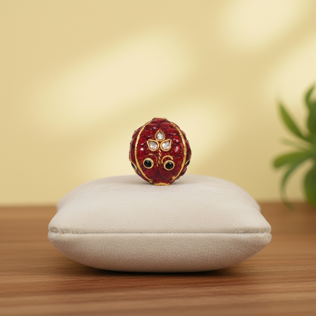 Designer Red Enamel Bead