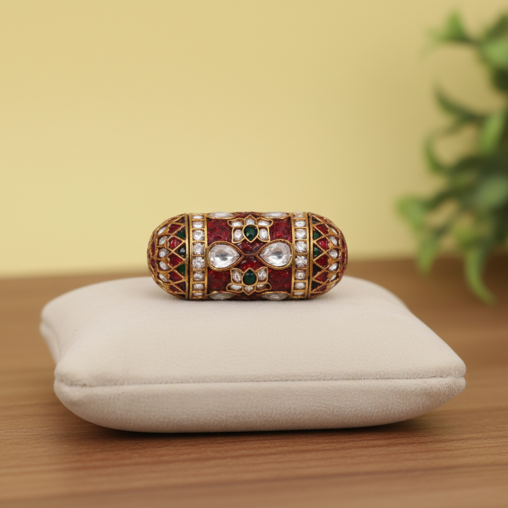 Red Gold Gemstone Bead