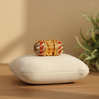 Traditional Gold & Coral Deity Bead