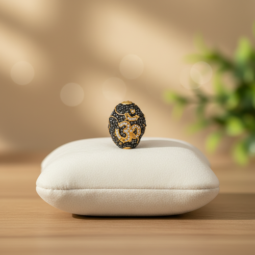 Black Gold Om Bead