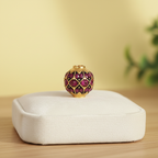 Gold Ruby Embellished Bead