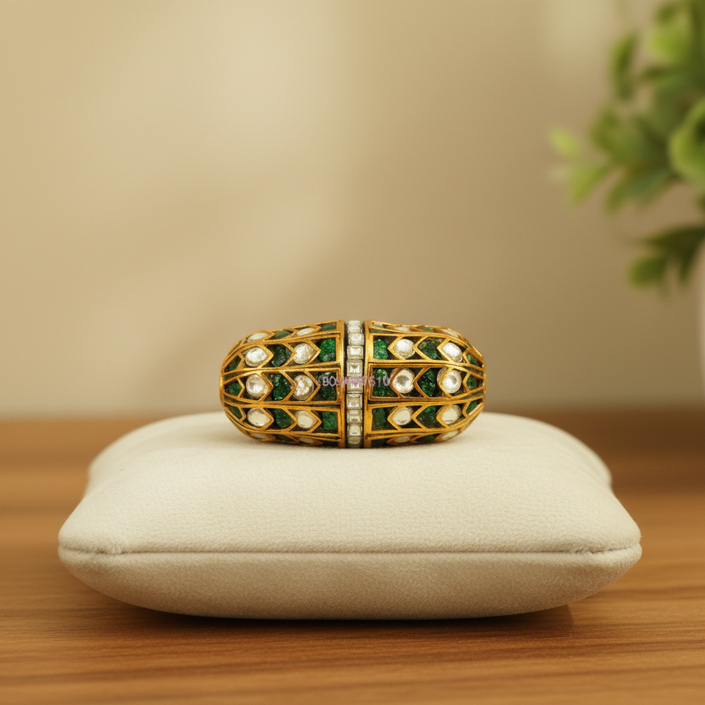 Gold Green Polki Barrel