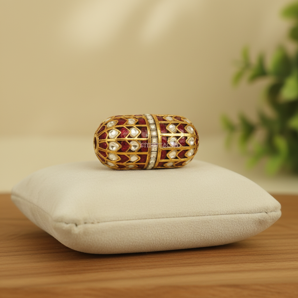 Ruby Polki Gold Oval