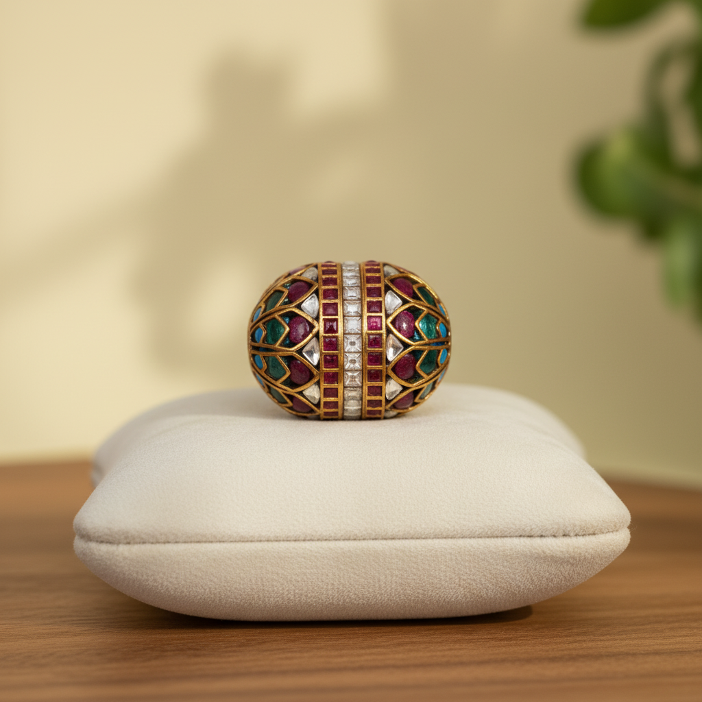Rainbow Jeweled Ornate Oval