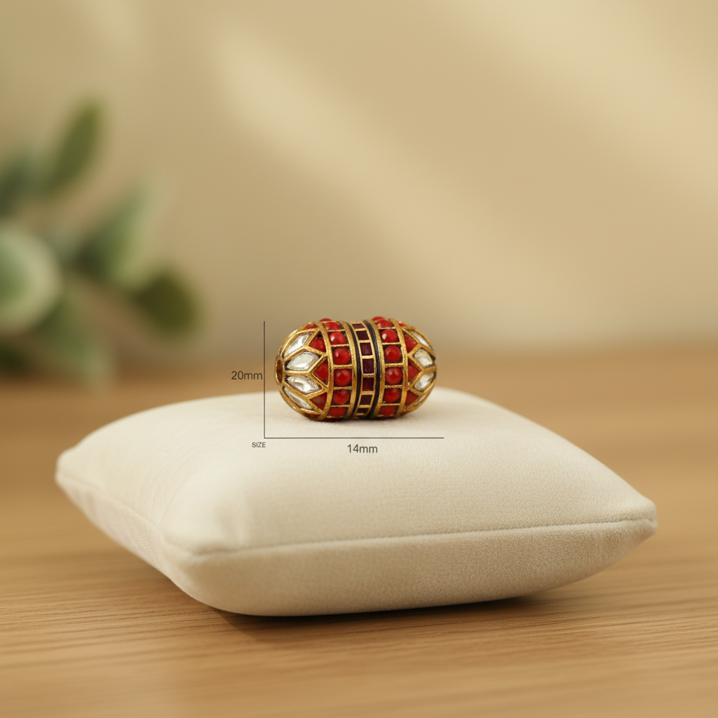 Red Clear Barrel Bead