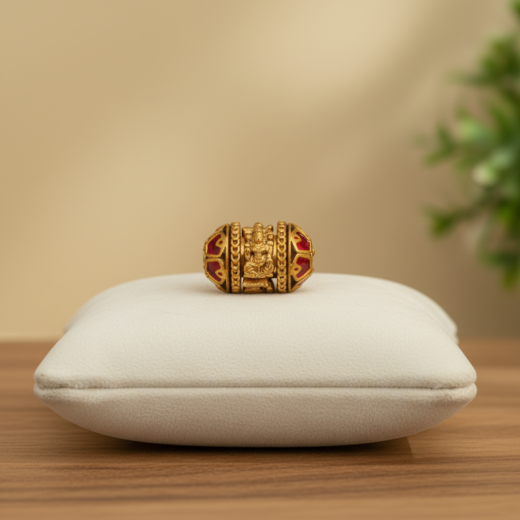 Crimson Ganesha Gold Cylinder