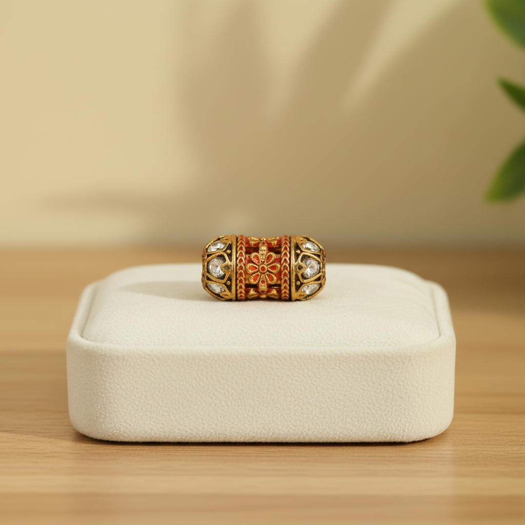 Red Floral Jeweled Barrel