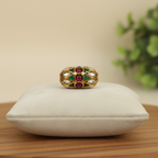 Gold Jeweled Barrel Bead