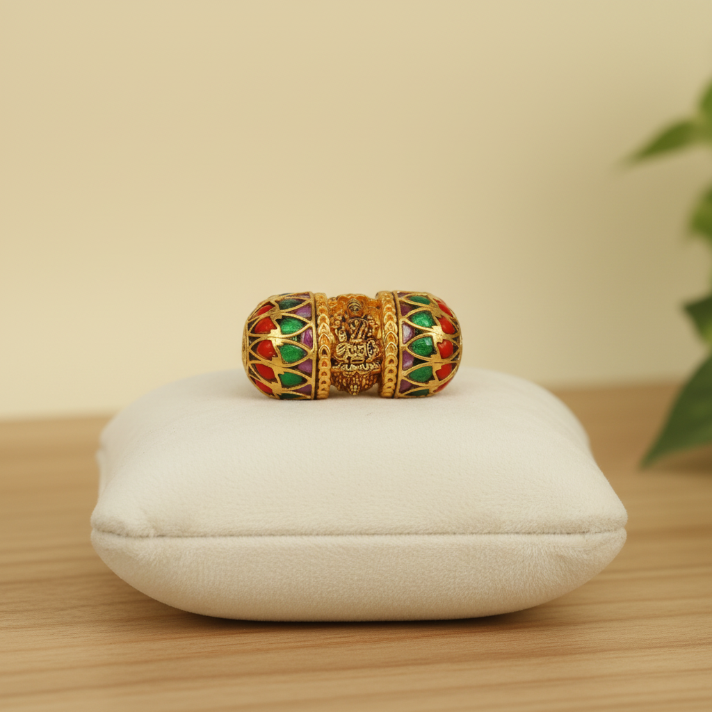 Lakshmi Gold Enamel Bead