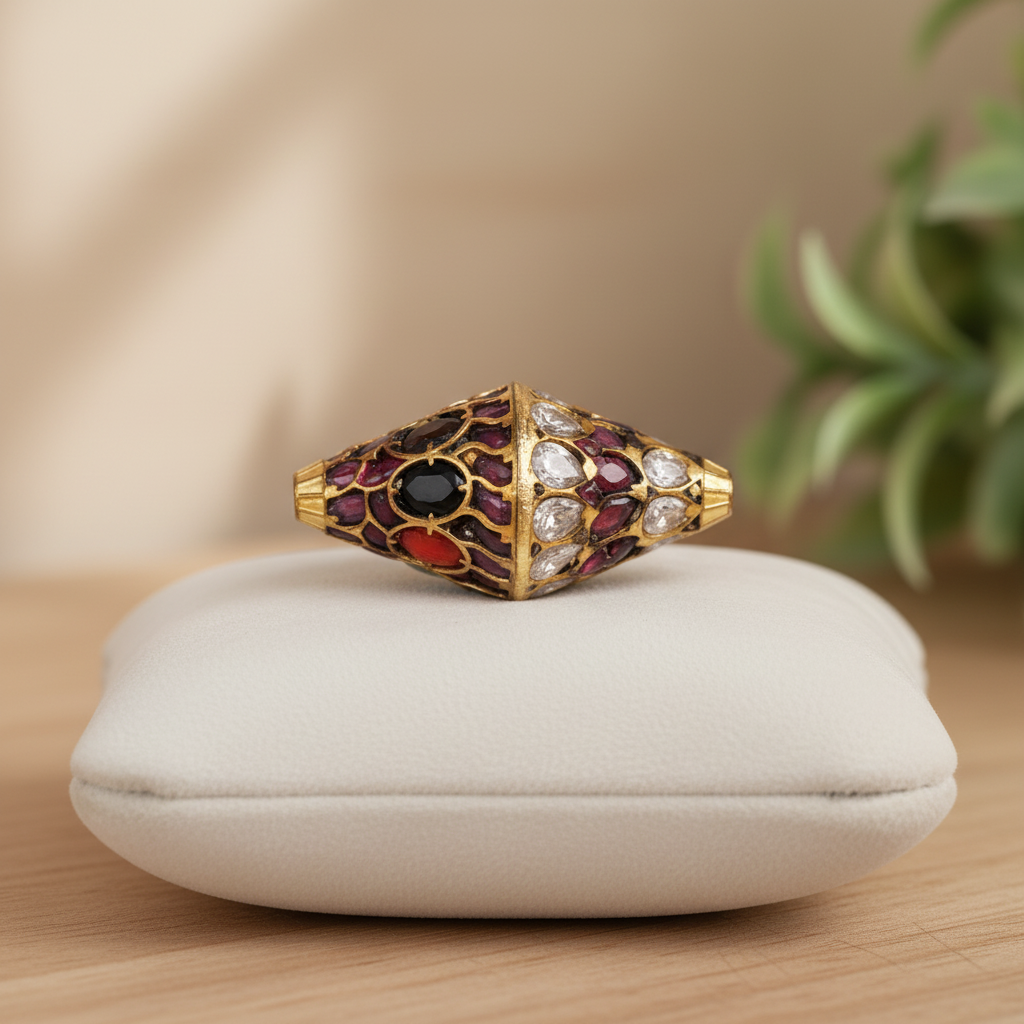 Multicolor Cone Jeweled Bead