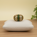 Ornate Gold Green Oval