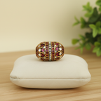 Gold Ruby Clear Oval