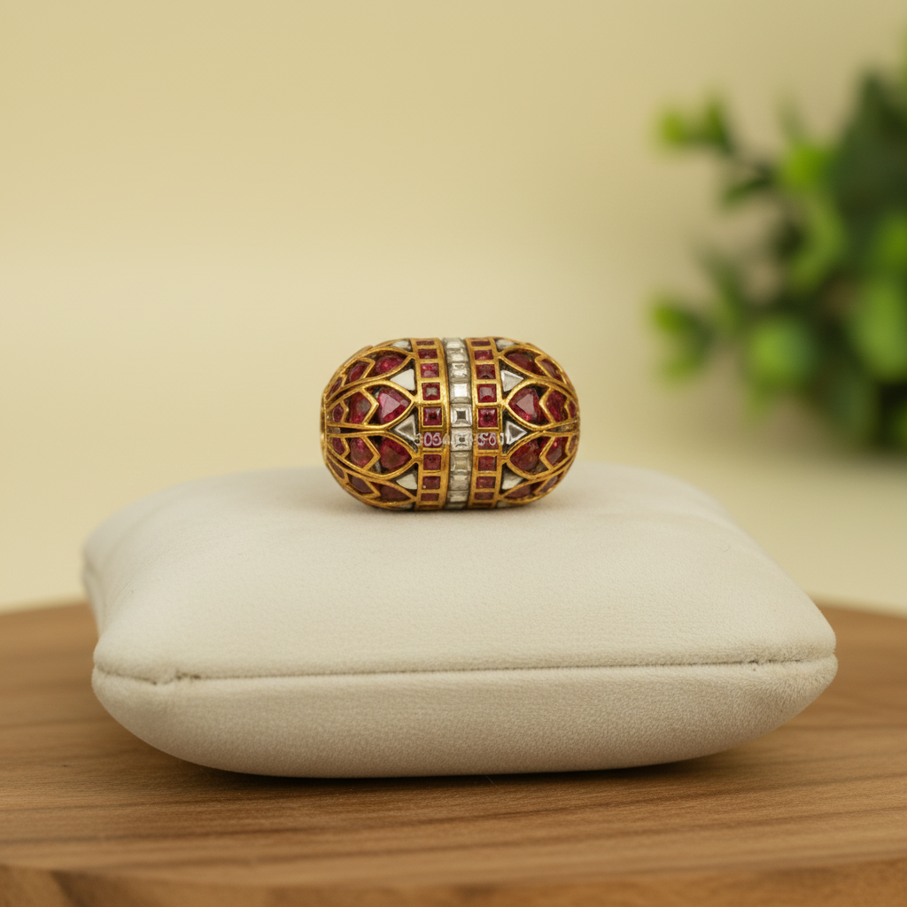 Ornate Ruby Gold Oval