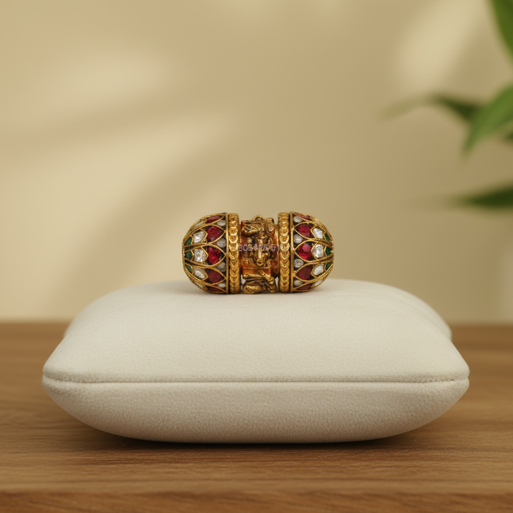 Ganesha Tear-Drop Jeweled Barrel