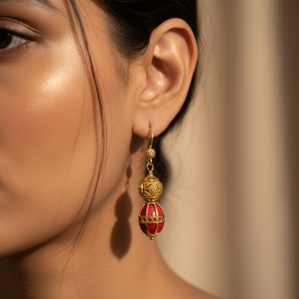 Opulent Red Drop Earrings
