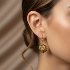 Ornate Gold Ball Earrings