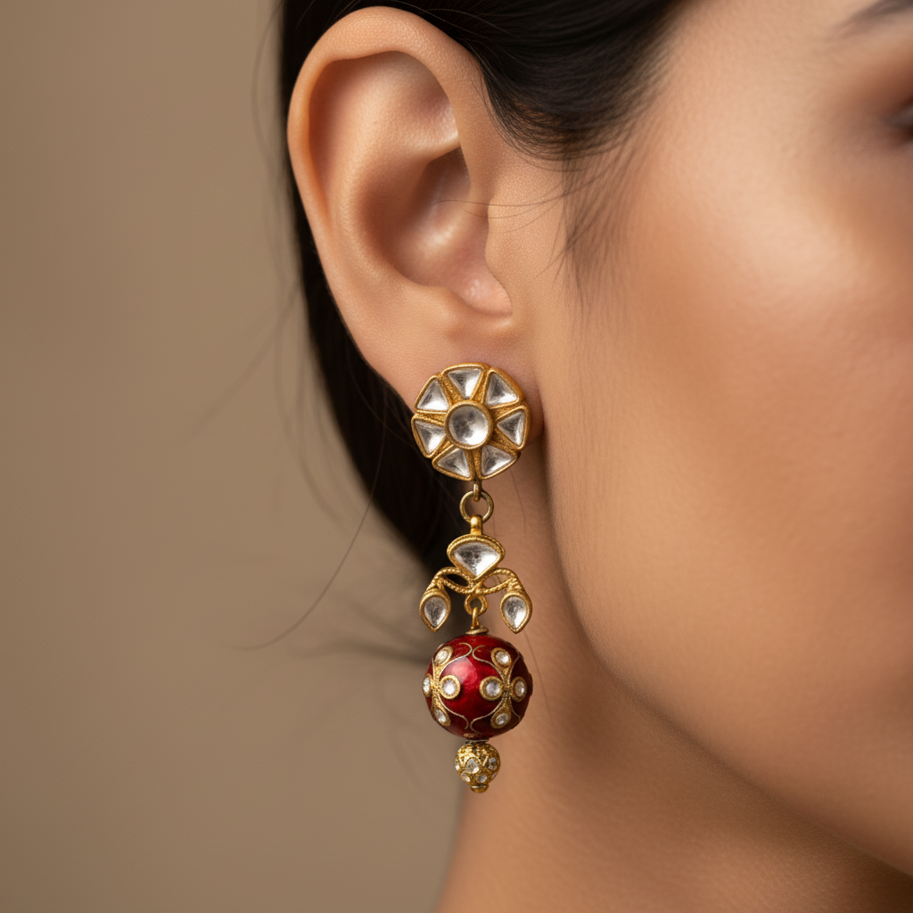 Gold Toned Drop Earrings