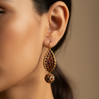 Ruby Gold Drop Earrings