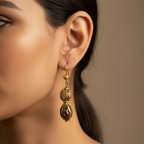Ornate Gold Ruby Earrings