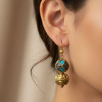 Gold Turquoise Dangle Earrings