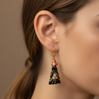 Black Gold Enamel Earrings