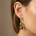 Artistic Enamel Gold Dangles