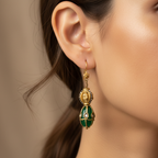 Emerald Gold Drop Earrings