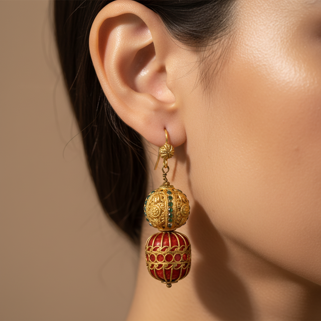 Elegant Ornate Gold Earrings