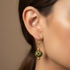 Gold Emerald Drop Earrings