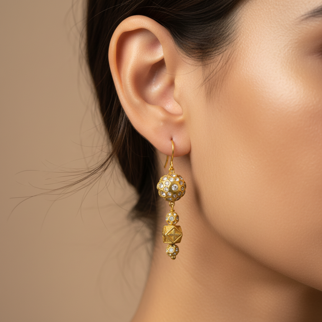 Sparkling Gold Drop Earrings