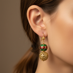Enamel Filigree Dangle Earrings