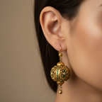 Ornate Gold Lantern Earrings