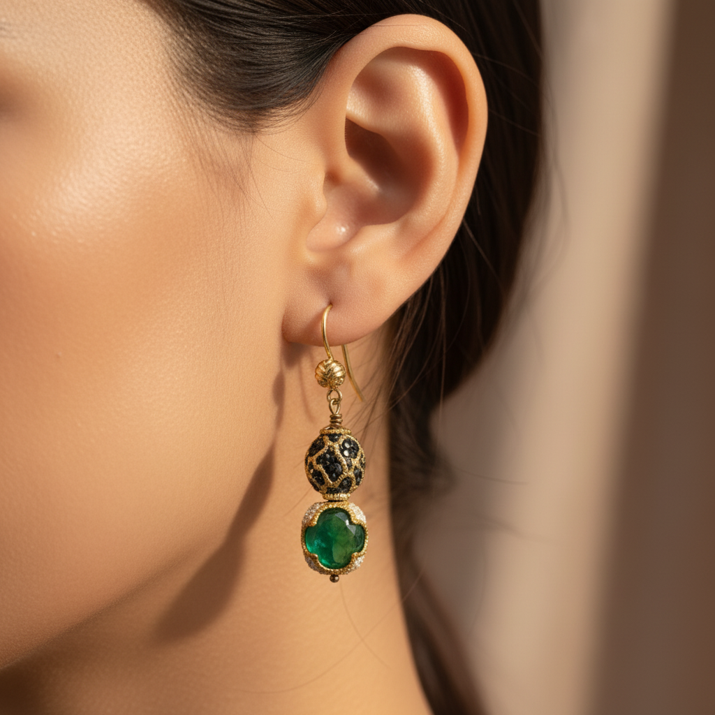 Emerald Dangle Earrings