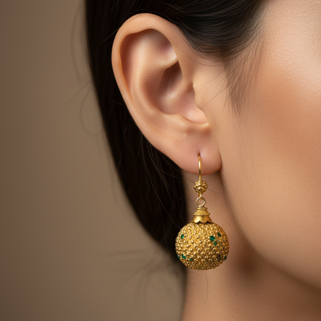 Gold Orb Earrings