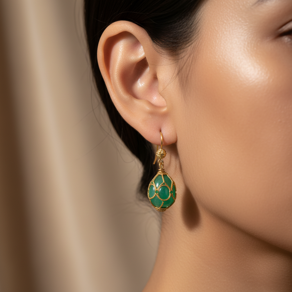 Green Gemstone Earrings