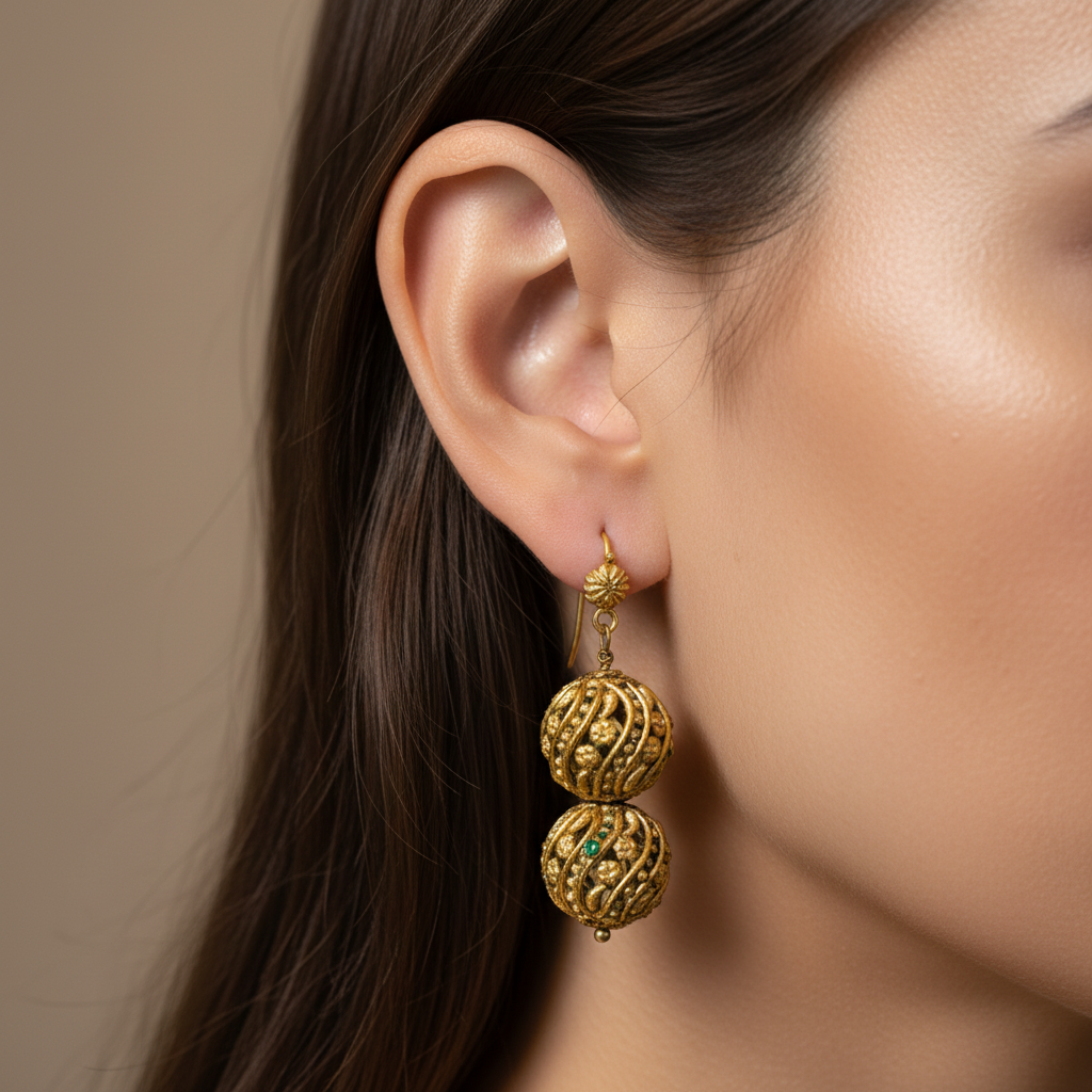 Regal Lace Gold Earrings