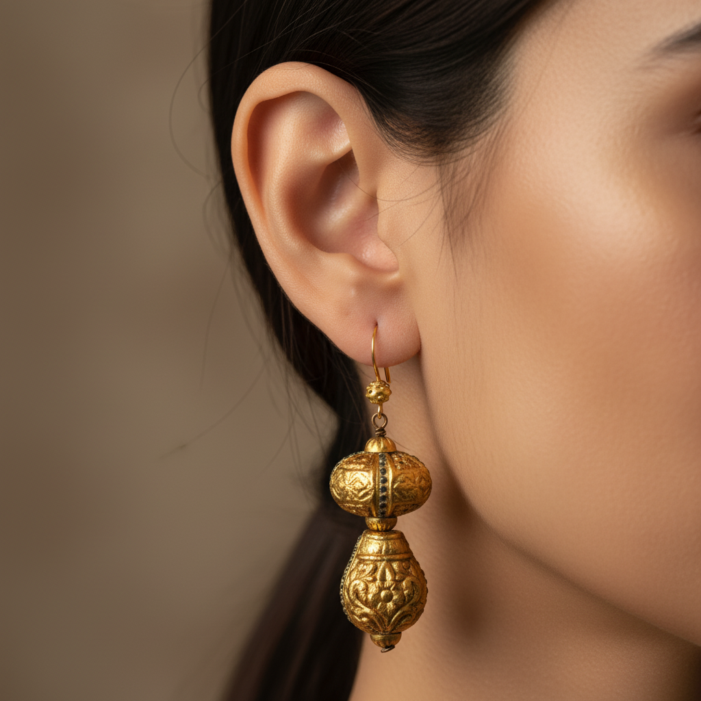 Golden Ornate Earrings