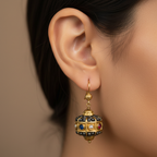 Ornate Gemstone Dangle Earrings