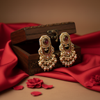Scarlet Pearl Cascade Earrings